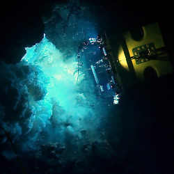 Overhead view of eruption site.